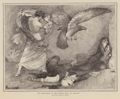 Alegoria da perseguição dos judeus russos (gravura) de English School