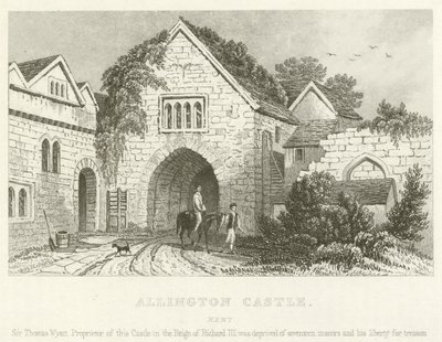 Castelo de Allington, Kent (gravura) de English School