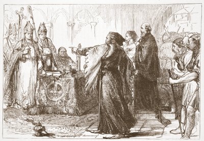 Mudança entre John de Gaunt e o Bispo de Londres, ilustração de The History of Protestantism por James Aitken Wylie (1808-1890), pub. 1878 de English School