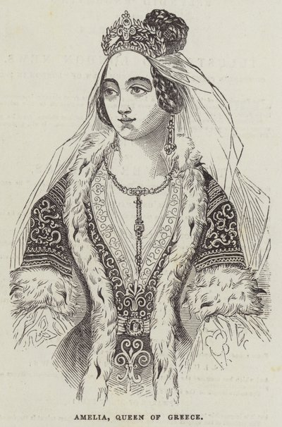 Amelia, Rainha da Grécia (gravura) de English School