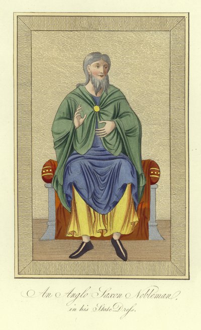 Um nobre anglo-saxão em seu vestido de estado de English School