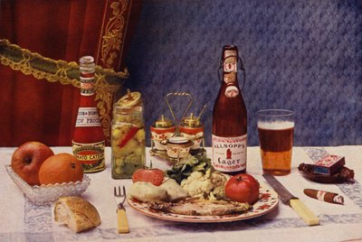 Jantar de um fotogravador atualizado (fotogravura) de English School