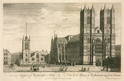 Uma perspectiva do leste da Abadia de Westminster, Londres de English School