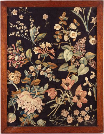 Um painel bordado no estilo da Sra. Delany de English School