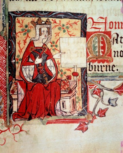 Iluminura representando Matilde, a Imperatriz (ca. 1102-1167), também conhecida como Matilde e Matilde de Inglaterra, mulher de Henrique V do Sacro Império, retirada do livro "Histoire d