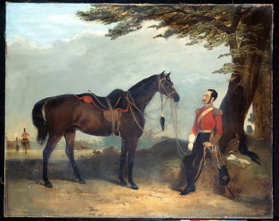 Um oficial não identificado do 3º Regimento dos Guardas Dragões, c.1850 de English School