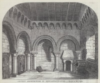 Arquitectura Antiga em Newcastle-on-Tyne (gravura) de English School