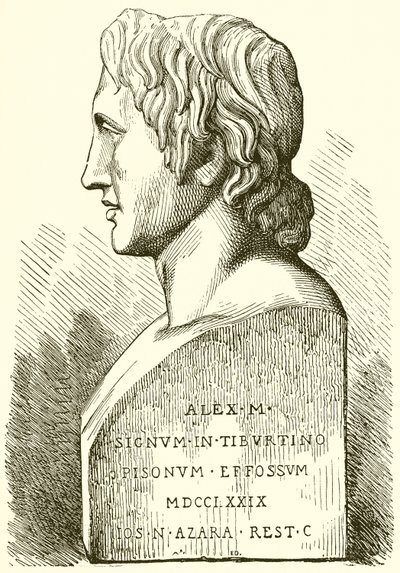 Busto antigo de Alexandre, o Grande de English School