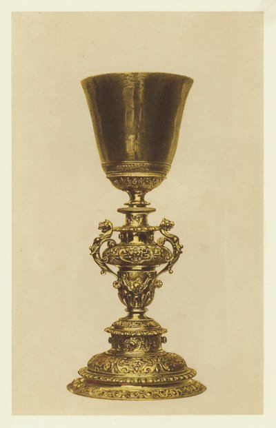 Cálice dourado antigo (cromolitho) de English School