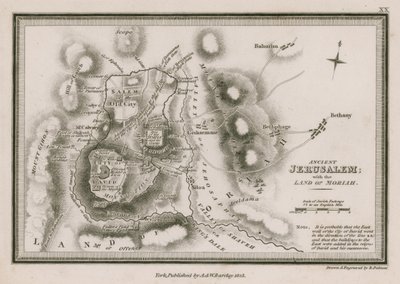 Jerusalém antiga; com a terra de Moriah de English School