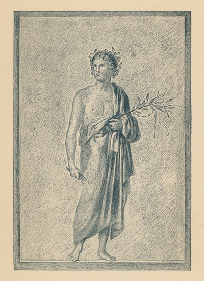 Roma Antiga: Um poeta romano (litografia a cores) de English School