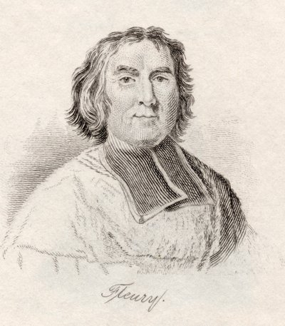 Andre-Hercule de Fleury, Bispo de Frejus, do "Dicionário Histórico de Crabb", publicado em 1825 de English School