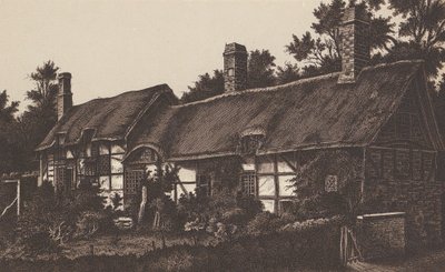 Casa de campo de Anne Hathaway, Stratford on Avon (litografia) de English School
