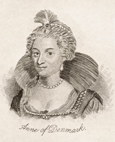 Anne of Denmark, do &39;Crabb&39;s Historical Dictionary&39;, publicado em 1825 de English School