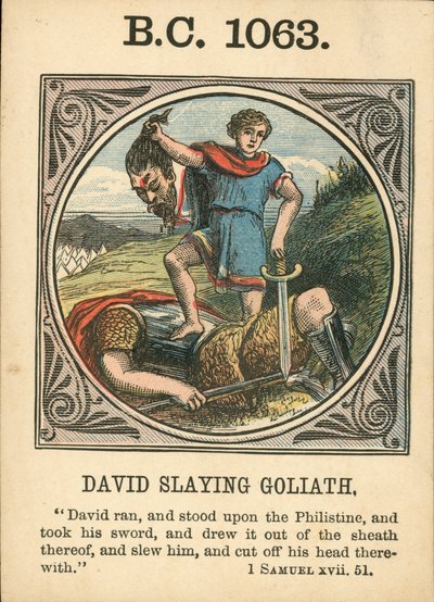 Anno Mundi: BC 1063, David a matar Golias (litografia a cores) de English School