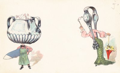 Utensílios de cozinha antropomórficos de English School