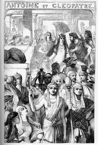 Antoine et Clopatre (Antony and Cleopatra) - Ilustração em "Completes de William Shakespeare" 1866 - As ilustrações e a forma geral desta edição são emprestadas do Shakespeare ilustrado de Cassell, publicado em Londres de English School