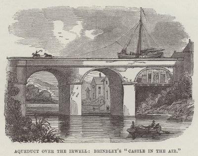Aqueduto sobre o Irwell, o "castelo no ar" de Brindley (gravura) de English School