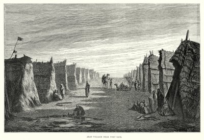 Aldeia árabe perto de Port Said (gravura) de English School