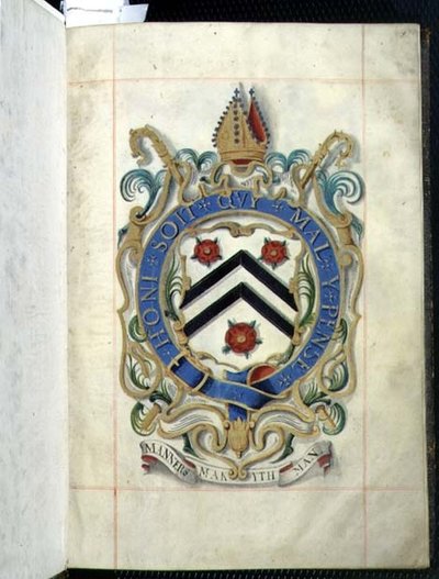 Arquivo 3693 fol.1 Brasão de Armas de um Livro de Benefícios do New College, Oxford de English School