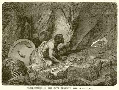 Aristomenes na caverna abaixo do precipício de English School