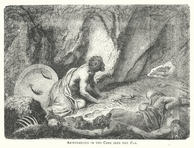 Aristómenes na caverna vê a raposa (gravura) de English School