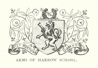 Armas da Harrow School (gravura) de English School