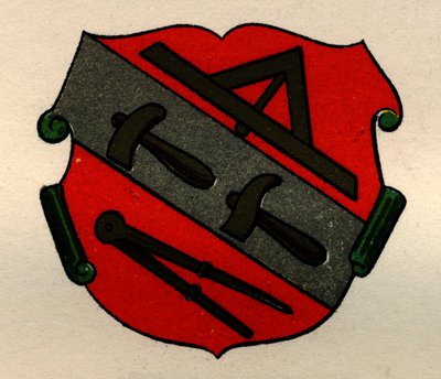 Armas dos Pedreiros de Estrasburgo, de A História da Maçonaria, volume II, publicado por Thomas C. Jack, Londres, 1883 de English School