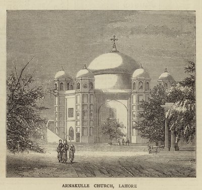 Igreja Arnakulle, Lahore (gravura) de English School