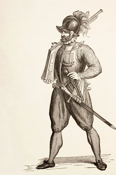 Arcabuzeiro do século XVI, c.1880 de English School