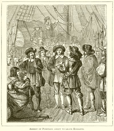 Prisão de puritanos prestes a sair da Inglaterra de English School