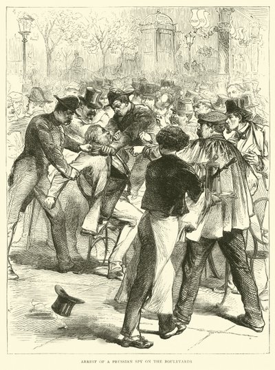 Detenção de um espião prussiano nos Boulevards, setembro de 1870 de English School