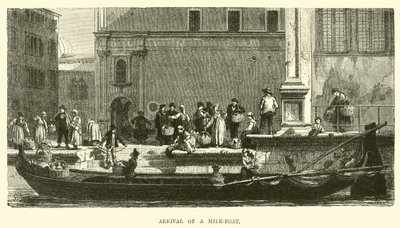 Chegada de um barco de leite de English School