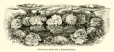 Lago artificial para uma mesa de jantar (gravura) de English School