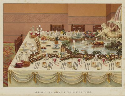 Arranjo artístico para mesa de jantar de English School