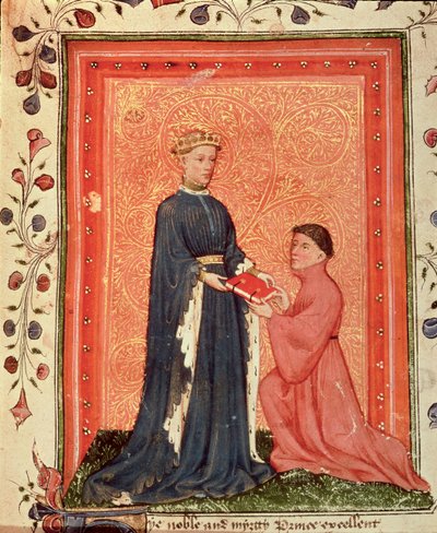 Arundel 38 f.37 Thomas Hoccleve apresentando o seu livro 