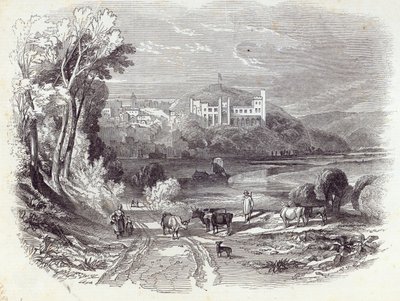 Castelo de Arundel e cidade, de &39;The Illustrated London News&39;, 20 de setembro de 1845 (gravura) de English School