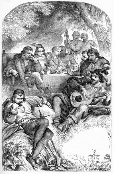 As You Like it - Illustration in "Works complete by William Shakespeare" 1866 - As ilustrações e a forma geral desta edição são emprestadas do Shakespeare ilustrado de Cassell, publicado em Londres. de English School