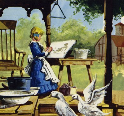Quando criança, Anna Mary Robertson gostava de pintar de English School