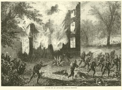 Ataque a uma posição francesa avançada, outubro de 1870 de English School