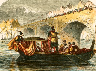 Tentativa de afundar a barcaça de Eleanor, rainha de Henrique III, na ponte de Londres de English School