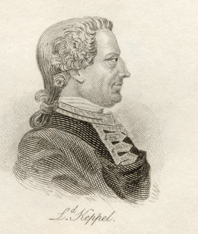 Augustus Keppel, do &39;Crabb&39;s Historical Dictionary&39;, publicado em 1825 de English School