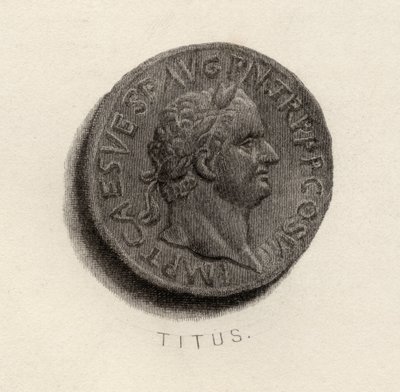 Moeda Aureus, da época de Tito Flávio Vespasiano de English School