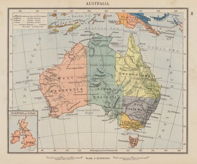 Austrália (litografia a cores) de English School