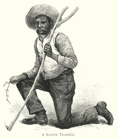Austrália: Um Native Tracker (gravura) de English School