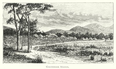 Austrália: Estação Coranderrk (gravura) de English School