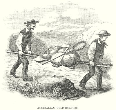 Caçadores de ouro australianos (gravura) de English School