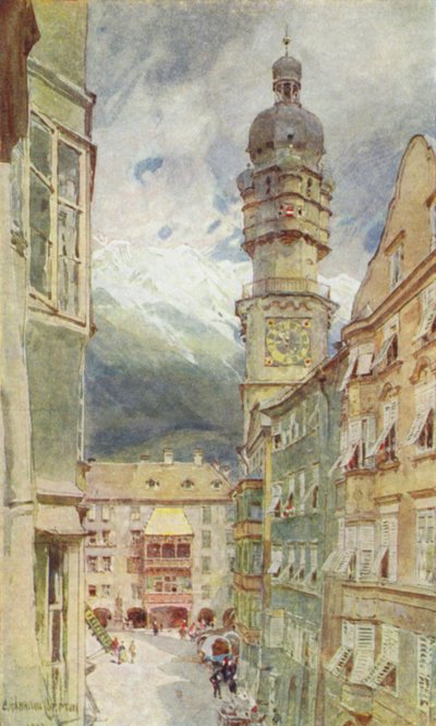 Áustria: Innsbruck (litografia a cores) de English School