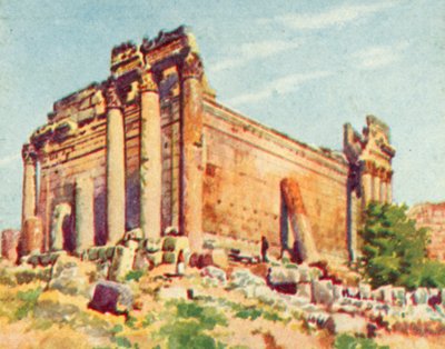 Baalbek, Templo de Baco (litografia a cores) de English School