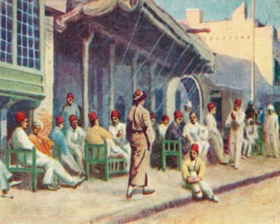 Bagdad, café típico (litografia a cores) de English School